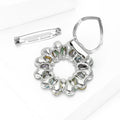 Circular Crystal Scarf Brooch in Two Colors for Jackets, Coats, and Scarves view 4