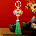 Enamel Lion Dance Head Tassel Keychains in Two Distinct Constructions view 9