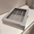 Gray Glass Top Compartment Jewelry Storage Box for Jewelry Display view 3