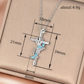 Cross Vine And Butterfly Pendant Necklace In Four Stone Colors view 4