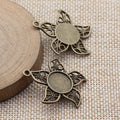 Leaf Frame Round Pendant Setting 12mm in Two Finishes view 4