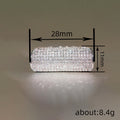 White Gold Tone Full Pave Angled Dome Finger Ring Sizes 6-10 view 4