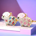 Jeweled Flower Sheep Keychains in Multicolor and Pink Color Options view 2