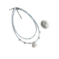 Pale Blue Beaded Necklace with White Shell Drops in Two Coastal Styles view 5