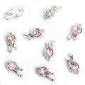 Tiny Heart Crystal Key Metal Jewelry Charms, 18 Colorways view 11