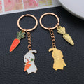 Two-Style White Easter Bunny and Carrot Charm Keychain Collection view 3