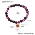 Natural Agate Bead Bracelets With Gold Steel Charms view 6