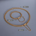 Thick Cuban Curb Chain Bracelet Clasp Tassel Gold Steel view 2