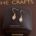 Gold Marquise Clear Crystal Cluster Drop Hook Earrings view 4