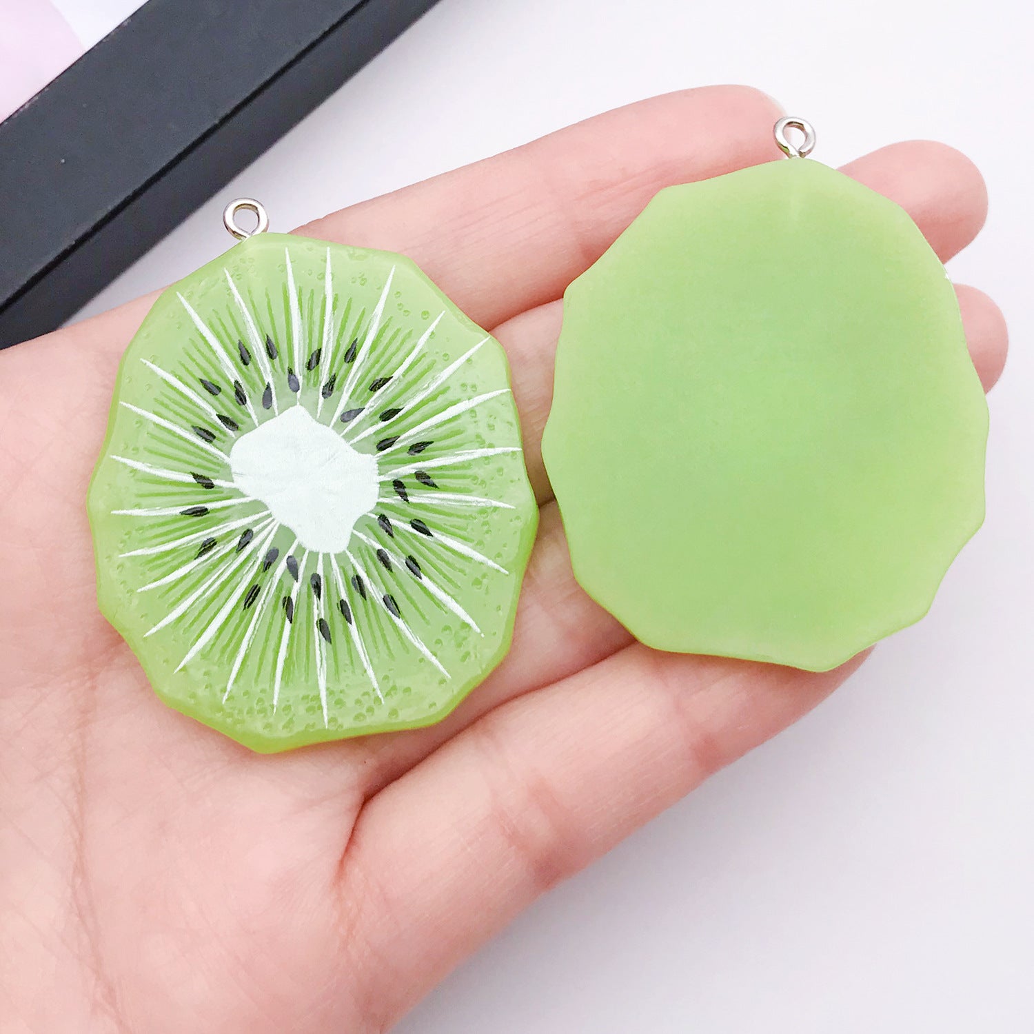 Resin Pomegranate Pineapple Kiwi Fruit Slice Charm Pendants for Bag Keychain DIY Jewelry