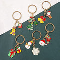 Gold Enamel Christmas Charm Keychains Six Festive Styles view 2