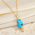 Gold Tone Crystal Heart Ice Pop Pendant Necklaces in Five Colors view 8
