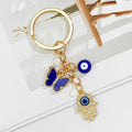 Gold Blue Butterfly Evil Eye Keychain With Crystal Pendant view 3