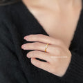 Gold Open Adjustable Ring Marquise Clear Zircon Band view 2