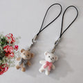 Flocked Teddy Bear Phone Strap Charms in Two Colors view 5