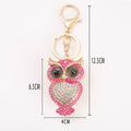 Rhinestone Owl Keychain Heart Belly Gold Tone 4 Colors view 4