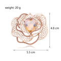 Camellia Crystal Metal Brooch Pin for Jackets and Lapels view 2