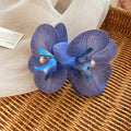 Double Orchid Pearl Like Duckbill Hair Clip In Green Red Yellow Or Blue view 9