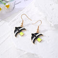 Colorful Enamel Tropical Fish Drop Earrings Gold Hooks 9 Styles view 12