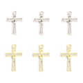 Crystal-Accented Gold Silver Cross Alloy Jewelry Charms in 2 Styles view 2