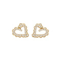 Open Heart Crystal Stud Earrings in Two Colors With Silver-Tone And Gold-Tone Finishes view 5