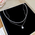 Layered White Bead and Silver Tone Pendant Necklaces view 7