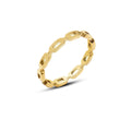 Gold Hollow Rectangular Link Band Rings Five Sizes view 5