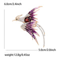 Gold Enamel Phoenix Brooch Rhinestone Wing Flying Bird Pin view 7