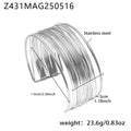 Multi Layer Wire Open Cuff Bracelet Gold Steel Sizes view 9