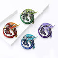 Coiled Dragon Brooch Purple Blue Red or Green Enamel view 4