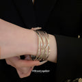 Gold Silver Wide Open Cuff Bracelets Seven Metal Styles view 3