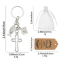 Silver Cross Dove and Holy Bible Keychain and Attached Hardware view 3