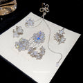 Silver Tone Star and Crystal Chain Ear Cuff Metal Tone Jewelry view 1