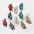 Crystal Leaf Brooch Rhinestone Marquise Ten Color Styles view 2