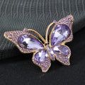 Rhinestone Butterfly Charm Pendant Gold-Tone Crystal Wings Six Colors view 7
