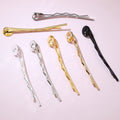 Round Pad Wavy Bobby Pin Blanks in Assorted Metal Finishes view 2