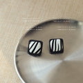 Black White Checkered and Zebra Pattern Stud Earrings view 9