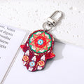 Silver Tone Printed Hamsa Acrylic Clip Keychains in Eight Designs view 11