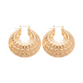 Rounded Ribbed Metal Huggie Hoop Earrings in Two Finishes view 5