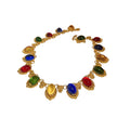 Gold Multicolor Oval Cabochon Choker Necklace Two Styles view 5