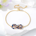 Gold Tone Crystal Double Snake Adjustable Slider Bracelets view 2