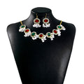 Ornate Floral Necklace and Earring Pearl Look Jewelry Sets view 5