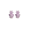 Round Enamel Flower Hoop Earrings In Three Bright Colors view 5