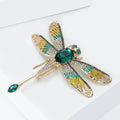 Enamel Dragonfly Drop Brooch with Polished Metal and Decorative Accents view 3