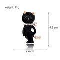 Black Cat Crystal Metal Brooch Pin for Jackets and Lapels view 2