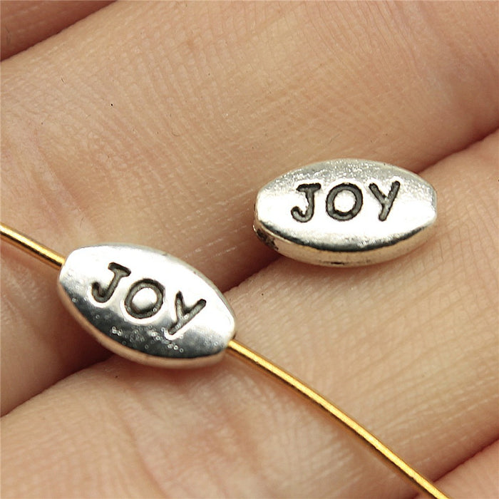JOY Letter Oval Beads in 1 Metal Finish for Jewelry Making