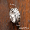 Silver Tone Wide Spinning Mountain and Flying Bird Band Ring view 5