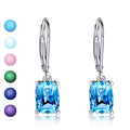 Rectangular Faceted Drop Earrings In Six Stone Colors view 1
