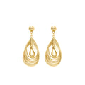 Layered Open Teardrop Gold Tone Long Stud Earrings view 5