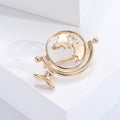 Rotating Globe Brooch Pin in Gold or Silver Tone Decorative Jewelry view 3